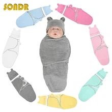 SONDR Muslin Swaddle Newborn Organic Cotton Blanket Extract Envelope Baby Sleeping Things Bedding for Boys&Girls with a Hat NEW Bedding