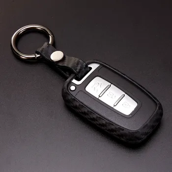 

Carbon Fiber Pattern Car Key Cover with Car Key Holder For Hyundai Equus Genesis Veloster For KIA Sportage Forte Optima Azera