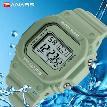 

PANARS Multifunction Electronic Sport Woman Watch Waterproof Silicone Student Wristwatches Big Dial Clock Relogio Feminino