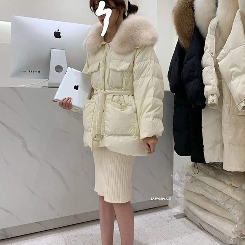 2020 New Real Fox Fur collars Women's Down Jacket