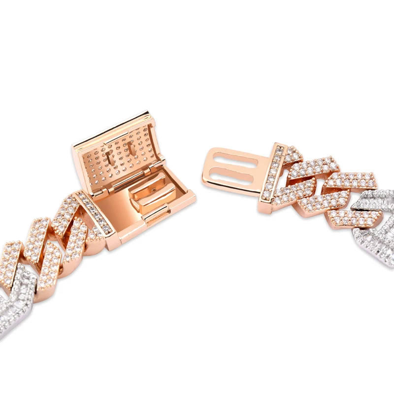 Koop TOPGRILLZ 14mm Zware Miami Baguette Zirkoon Iced Out Cubaanse Link Ketting AAA CZ Griffenzetting Kettingen Hip Hop Sieraden 16 30