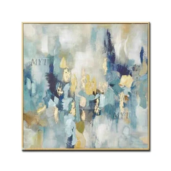 

Dark And Light Blue Abstract Oil Painting 100% Handpainted Paintings Wall Art Home Decor Picture Modern Oil Painting On Canvas