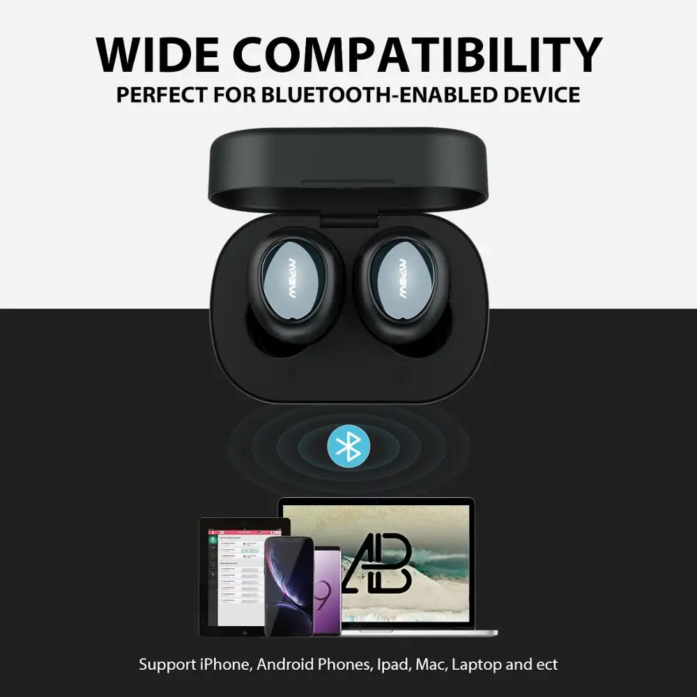 Mpow T2 беспроводные наушники Bluetooth 5 0 в ухо стерео TWS мини портативные со встроенным