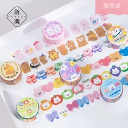 Ensemble de bande Washi Animal et papier, dessin animé peint à la main, pour le compte à main, matériel de bricolage, autocollants décoratifs, Scrapbooking 