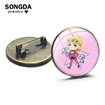 

SONGDA JoJos Bizarre Adventure Golden Wind Series Brooches Anime Q Version Cute Print Cosplay Badges Bag Decorative Accessories