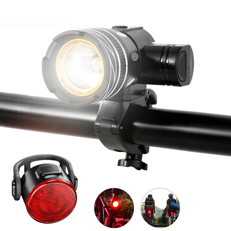 Mount Bicycle Bike Flashlight LED Torch Holder & Flashlight Focus Torch Zoom Lam 