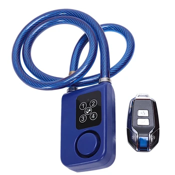 

Y787R Bike Lock Anti-Theft Security Wireless Remote Control Alarm Lock 4-Digit Led(Blue)