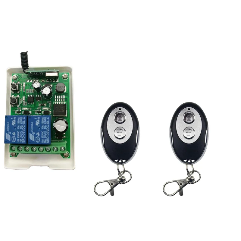 DC12V 24V 36V 48V 2CH 2CH Радиоуправляемый радиочастотный беспроводной релейный пульт дистанционного управления 315 МГц, 433 МГц передатчик+ приемник - Цвет: Серый