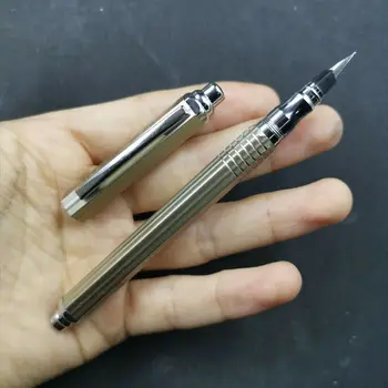 

Gray Fountain Pen Unique Hexagonal Metal Ink Pen Aerometric Filler System F nib Stationary Office School Supplies Writing Gift
