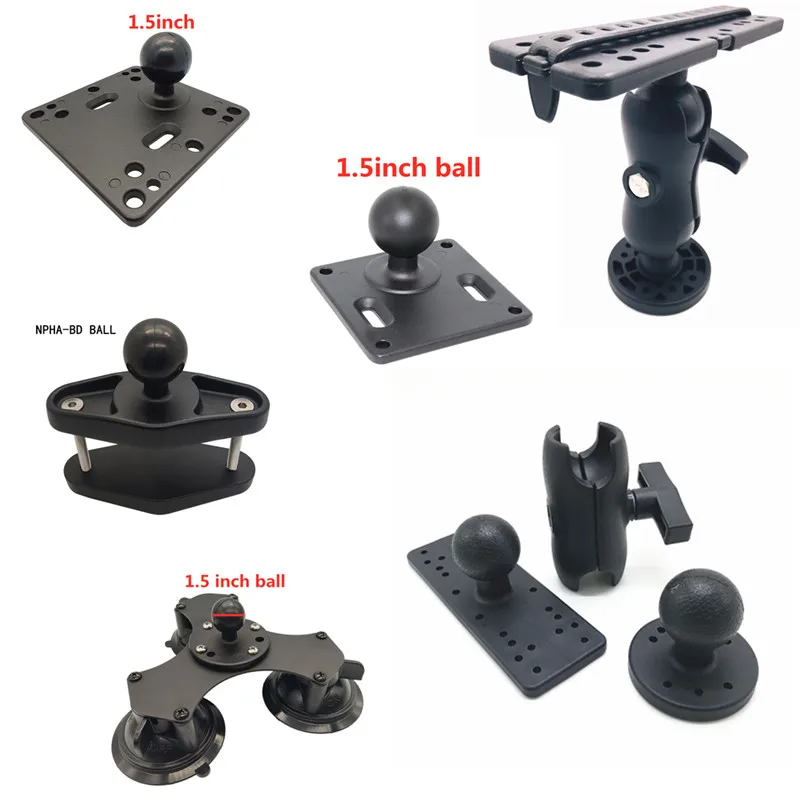 Mounting-Plate Ball-Mount Fish-Finder Double-Socket-Arm Universal Kayak-Accessories/1.5inch-Ball