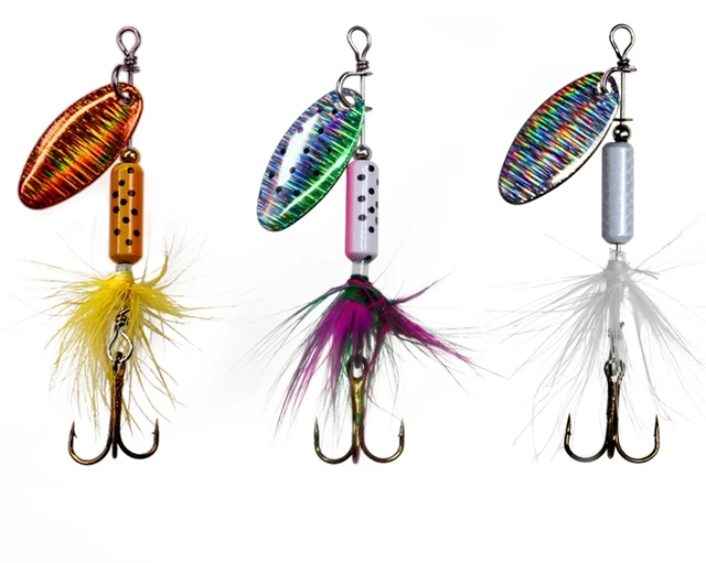 THKFISH Spinner Baits Fishing Spinners Spinnerbait Trout Lures Fishing Lures  for Bass Trout Crappie Color A-1/7oz *4pcs