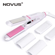 NOVUS керамический утюжок для выпрямления волос щетка с крышкой Sraight& Curl плоские утюги для женщин Chapinha плойка инструмент для стрижки