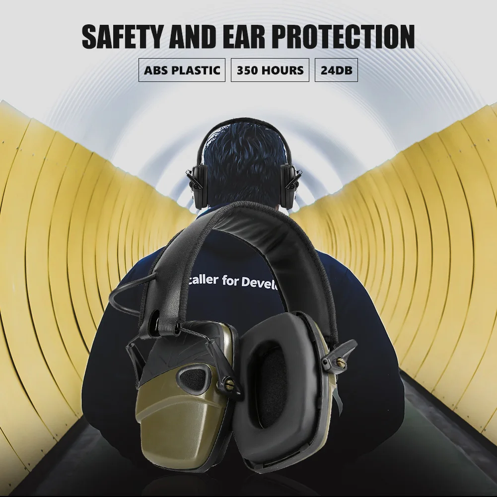 Электронный наушник для съемки с защитой от шума, защита для ушей, для спорта на открытом воздухе, гарнитура с усилением звука, складной протектор для слуха