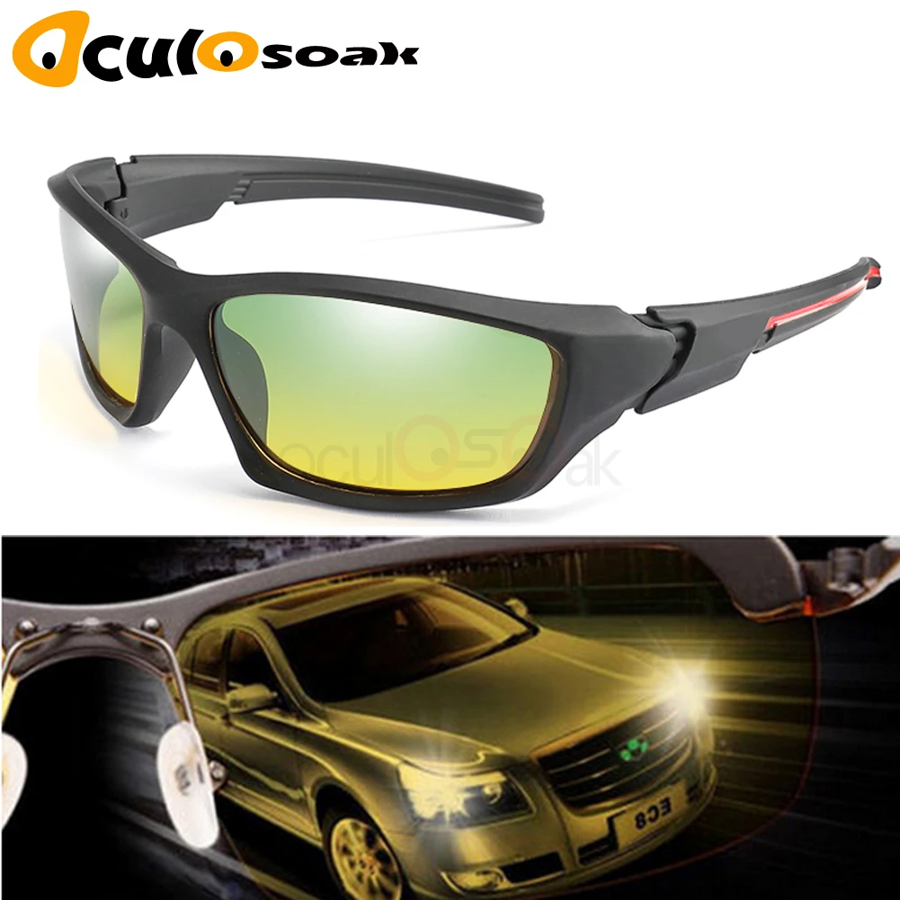Поляризационные солнцезащитные очки для вождения в дневное и ночное видение, мужские очки для вождения, антибликовые солнцезащитные очки de sol