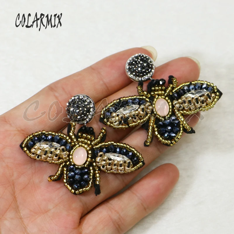 

10 pairs bees earrings drop earrings hand-crafted earrings jewelry bugs earrings geometric gems accessories for women 9431