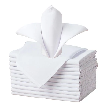 

Cloth Napkin Pure Color Polyester Napkin Soft Washable and Reusable Napkin Suitable for Wedding, Party, Restaurant (Napkin Cloth