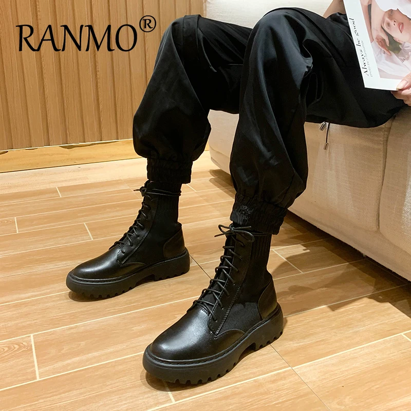 

size 35-43 Martin boots women's new European and American fashion thick bottom lace up British leisure boots in autumn 2020