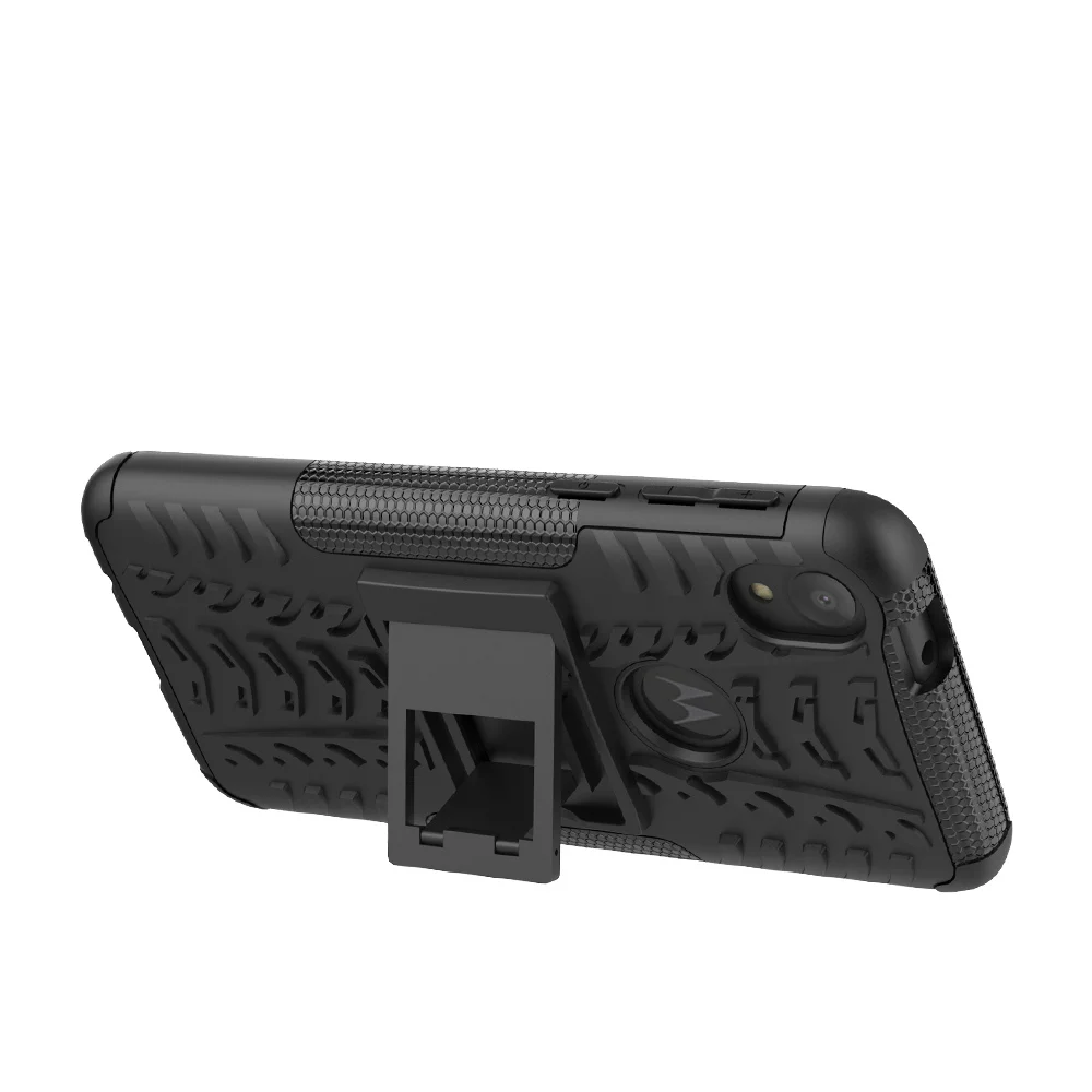 Для Motorola Moto E6 G7 Z4 Play G7 Plus G7 power Case жесткий пластиковый мягкий силиконовый гибридный бронированная подставка PC+ TPU чехол