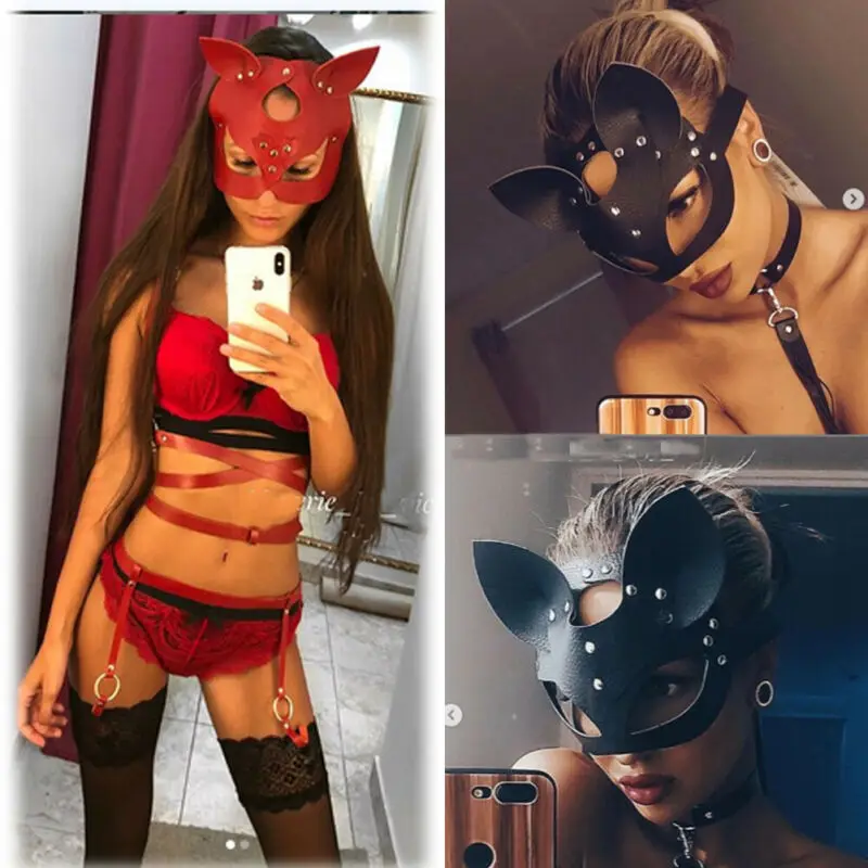 Женская сексуальная маска полуглаза Косплей лицо кошка кожаная маска Бэтмен маскарадный мяч Карнавальная фантазия маска 2 цвета заводская цена