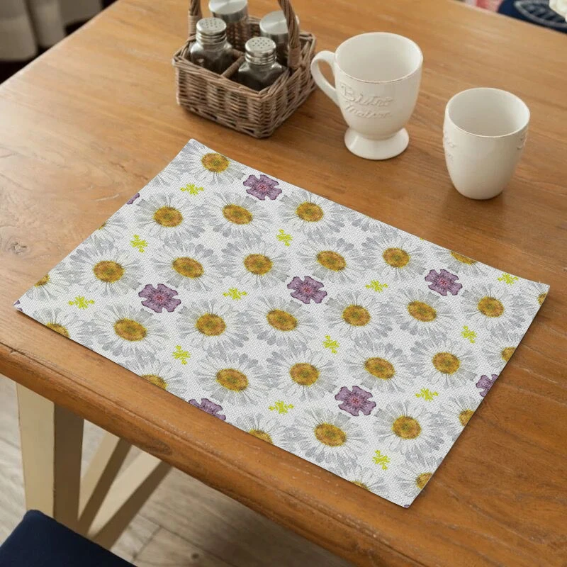 

SEAAN Classic Pattern Drink Coasters Reusable Dining Table Mat Placemats for Kitchen Table Polyester or Cotton and Line Decor