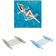 Горячая блесток складной бассейн вода гамак сетка плавающая двойная спинка плавательный матрац кровать диван L99