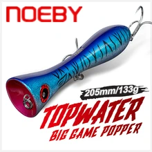 NOEBY – leurre Laser rigide avec hameçons triples VMC, appât artificiel Wobbler idéal pour la pêche en surface au bar, NBL9247, 205mm, 130g 