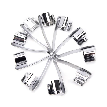 

Silver Flashlight clip Flashlight Mount Holder pen clip Stainless steel clamp 10pcs