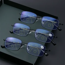 Новинка, унисекс, Мультифокальные очки для чтения, синий светильник, блокирующие очки для пресбиопии, прогрессивные, с антибликовым покрытием, для чтения очков