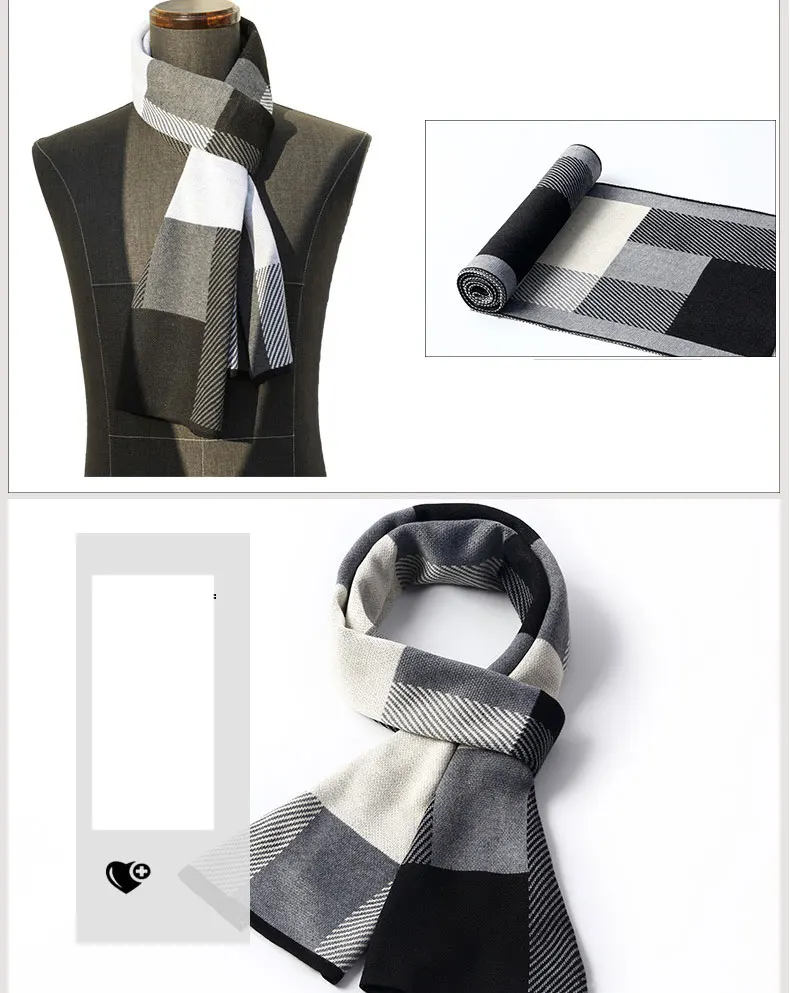 New Winter Warm Scarves Men Scarf Neckercheif Business Plaid Strip Scarves Men Soft Cashmere Wraps Male Sjaal Foulard Casual mens scarf for summer