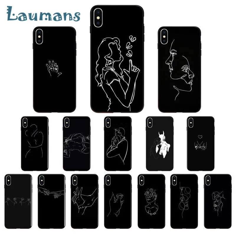 

Minimalist style series lines TPU Soft Silicone Phone Case Cover for Apple iPhone 8 7 6 6S Plus X XS MAX 5 5S SE XR