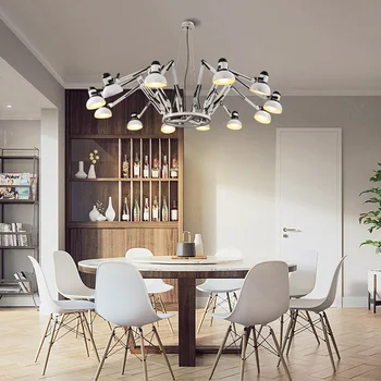 

Art chandelier creative personality of modern minimalist living room bedroom office wrought iron chandelier Nordic restaurant