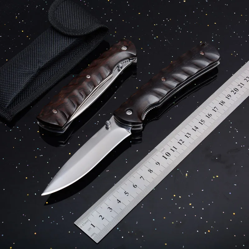 3029A тактический складной нож 5Cr15MoV лезвие дерево+ стальная ручка походные ножи для охоты и выживания Открытый EDC инструмент многофункциональный нож