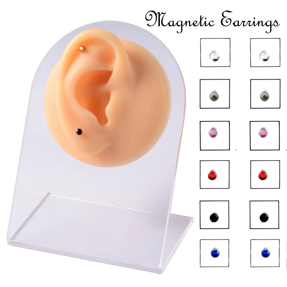 40pcs/Set Wholesale Magnet Ear Cartilage Lip Labret Stud Nose Ring Fake Cheater Non Pierced Jewelry Magnetic Earring Piercings