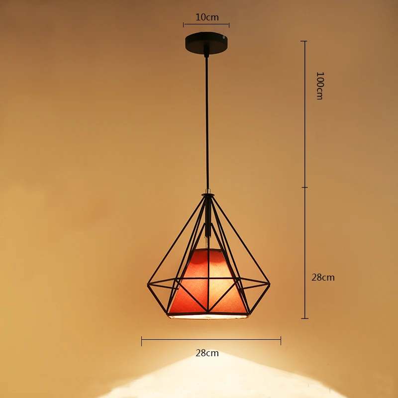 Современный подвесной светильник в клетку, железный минималистичный ретро скандинавский Лофт, пирамида, светодиодный потолочный металлический светильник, подвесное Освещение для дома