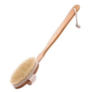 

New Hot Bath Shower Brush with Removable Wood Handle Back Scrubber Spa Exfoliator Body Massage Brushes SMR88