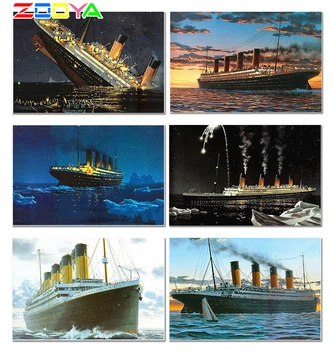 

ZOOYA DIY 5D Diamond Painting Titanic Diamond Painting Landscape Full Drill Diamond Embroidery Titanic Cross Stitch Decor Er069