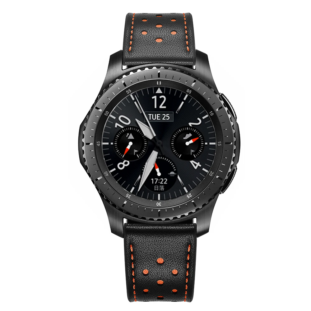 Высокое качество для samsung gear S3 22 мм кожаный ремешок/дышащий ремешок для часов ручной работы