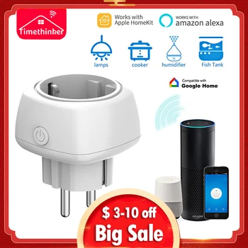

Timethinker WiFi Smart Socket Power Plug EU Adapter for Apple Homekit Alexa Google Home Voice Remote Control Russian Federation