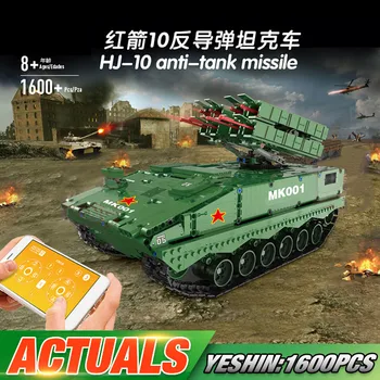 

Technic Main red flag HJ-10 Battle anti missile Tank Model Building Blocks bricks Compatible lepining Military WW2 Army Toys
