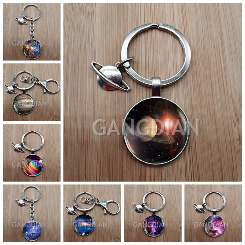 Pluto Uranus Neptune Planet Portachiavi Sistema Solare Earth Moon Glass Portachiavi Fai Da Te Nebula Galaxy Star Portachiavi Portachiavi Regalo