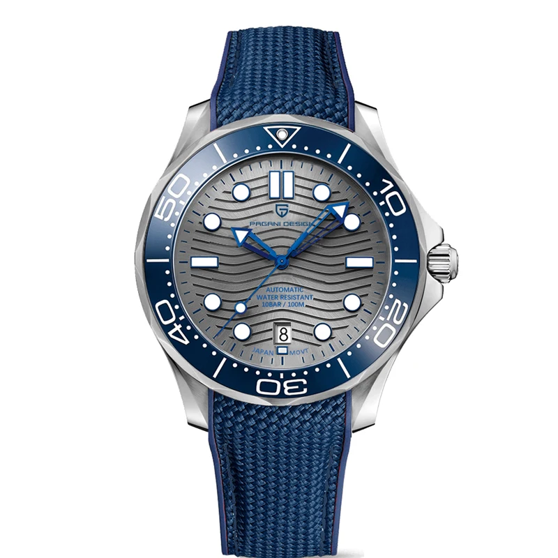 PAGANI DESIGN 007 Mens Wrist Watches 2021 Mechanical Stainless Steel 100M Waterproof Sport Automatic Watch For Men NH35 luminous