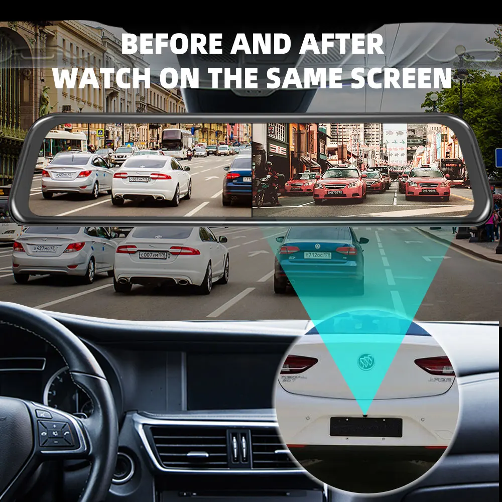 Автомобильный видеорегистратор 12 дюймов 4G ADAS Android 8 1 четырехъядерный 2 Гб ОЗУ GPS Wifi