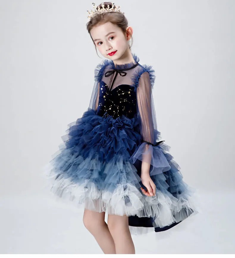

Ball Gown Navy Burgundy Flower Girl Dresses 2019 Beaed Applique Girls Pageant Dress First Communion Dresses Party Gown