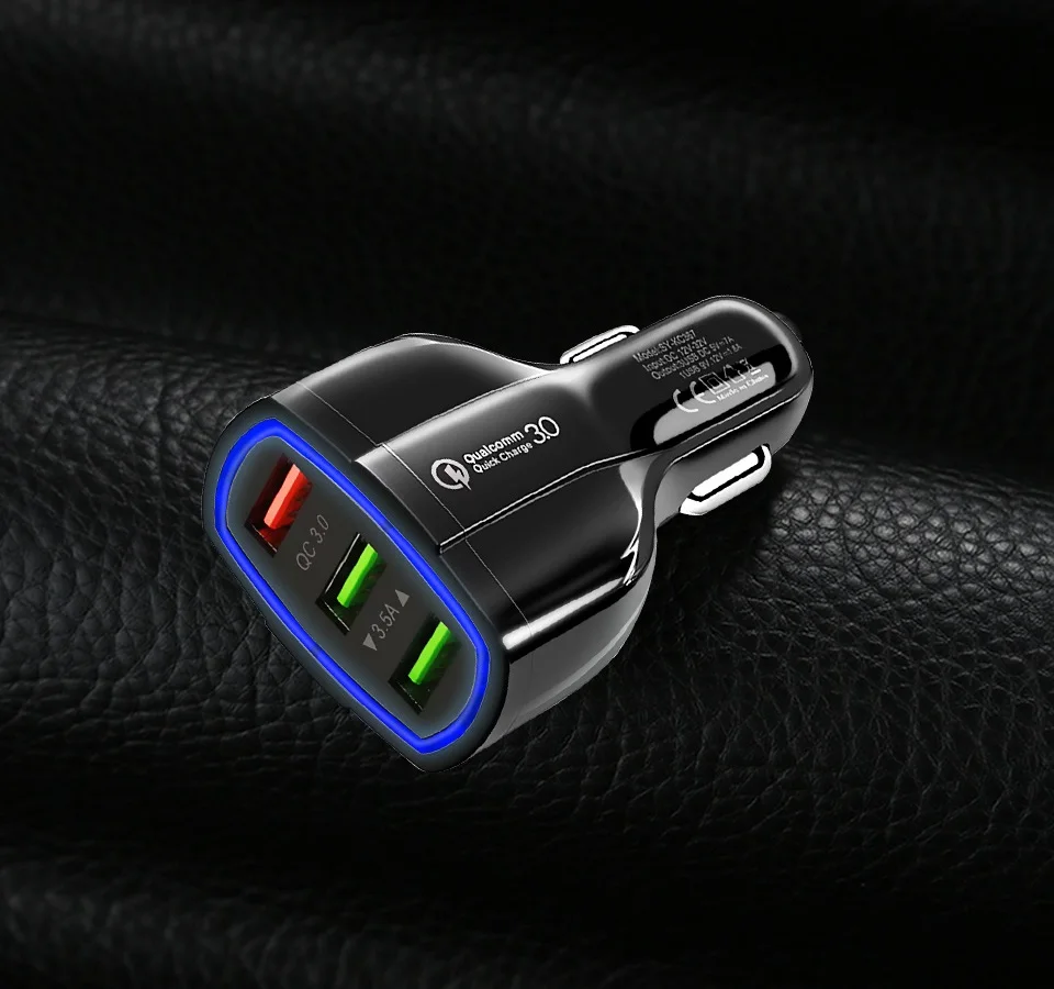 NOHON 3 порта USB Автомобильное зарядное устройство для iPhone samsung huawei 5 в 3.5A QC3.0 Быстрая зарядка тройной порт зарядное устройство для мобильного телефона адаптер