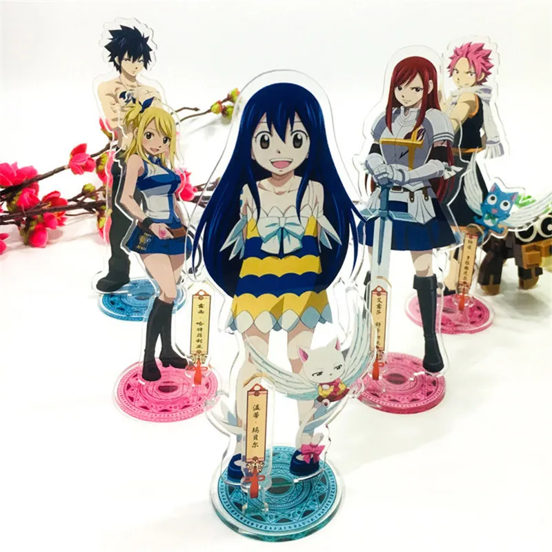 

Anime FAIRY TAIL Natsu Lucy Erza Gray Wendy Acrylic Stand Figure Halloween Cosplay Desk Stand Figure Toy Car Accessories Gift