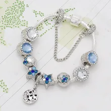 RANDORS, цветной посеребренный женский браслет, очаровательный браслет и браслеты со звездой, браслет из бисера для женщин