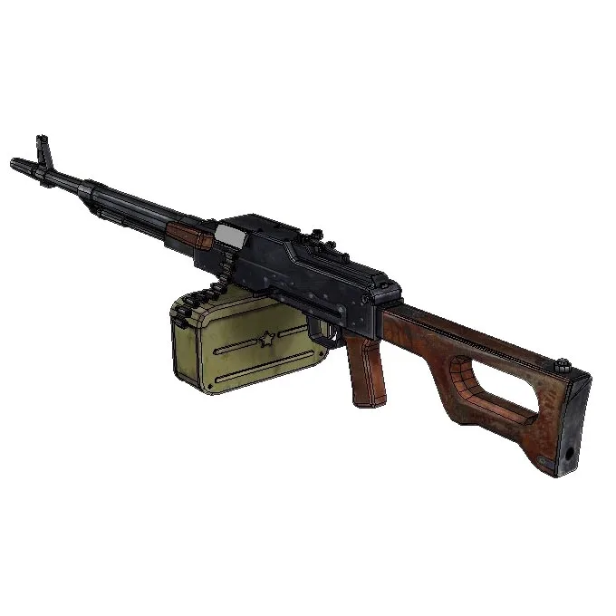 3D бумажная головоломка модель 1: 1 размер PKM Пулеметы|paper model|paper gun modelpaper model |