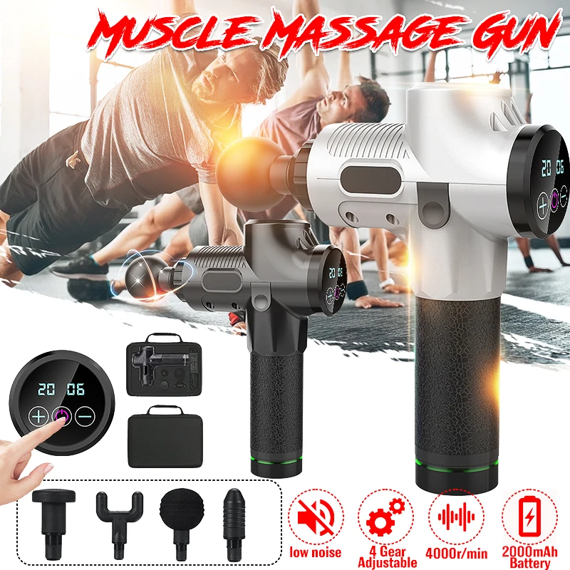 

4000r/min 30 Files Body Muscle Massage Electric Therapy Muscle Massage Guns Deep Vibration LED Muscle Relaxation Massage Machine