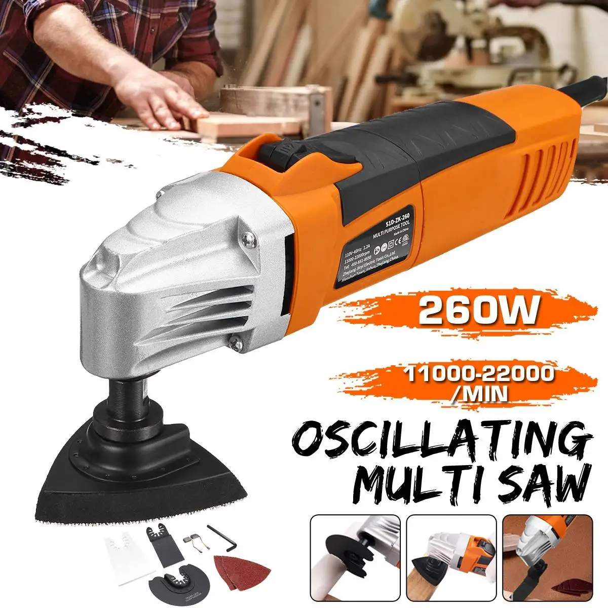 Renovator Multi Tools Electric Multifunction Oscillating Tool Kit Woodworking Cutter Power Tool Electric Trimmer Saw Sanding
