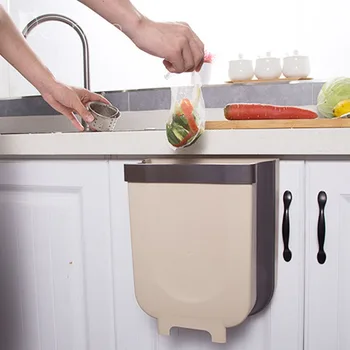 

Kitchen Folding Waste Bin ведро на дверь Wall Mounted Trashcan Storage Box Cabinet Door Hanging Trash Bin Waste Storage